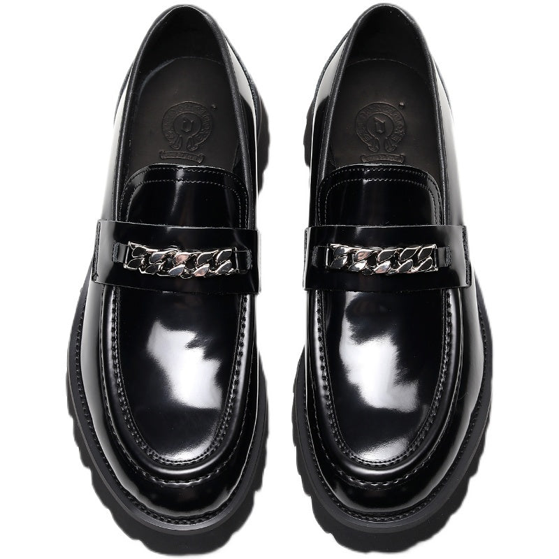 Men's Patent Business Shiny Platform Casual Leather Shoes