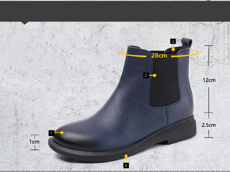 Round Toe Simple Flat Cotton Shoes And Ankle Boots