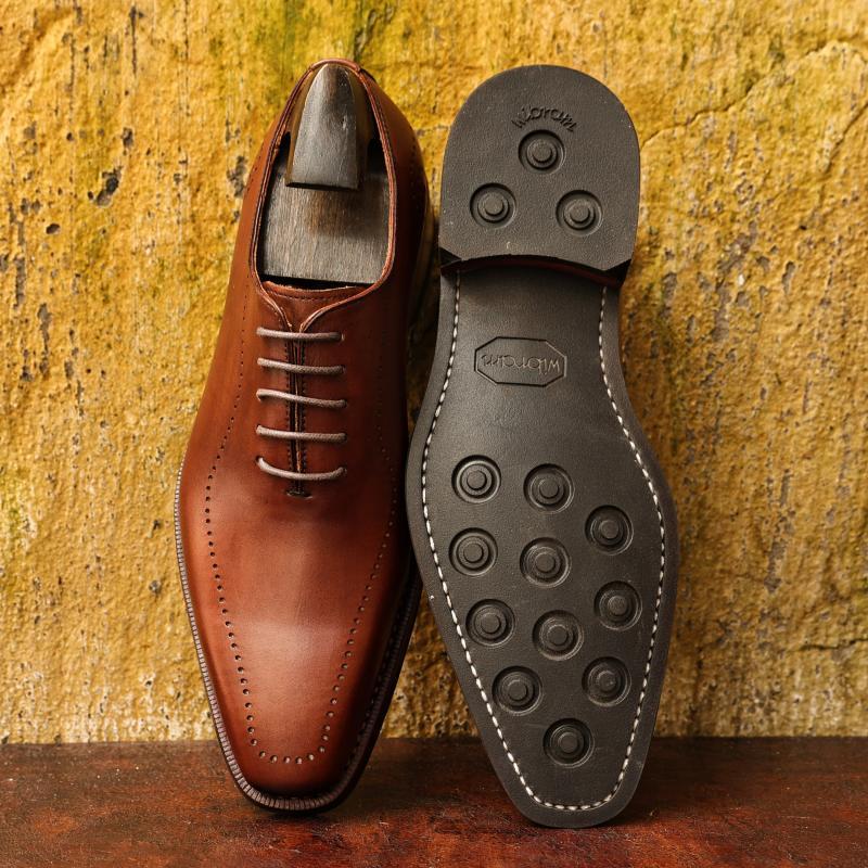 Men's Lace-Up Pointed Toe Wear Resistant Square Vintage Leather Shoes